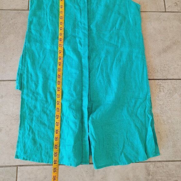 Chico's LINEN Button Up Size 0  Tunic  Lined pockets  Sleeveless - Picture 4 of 6
